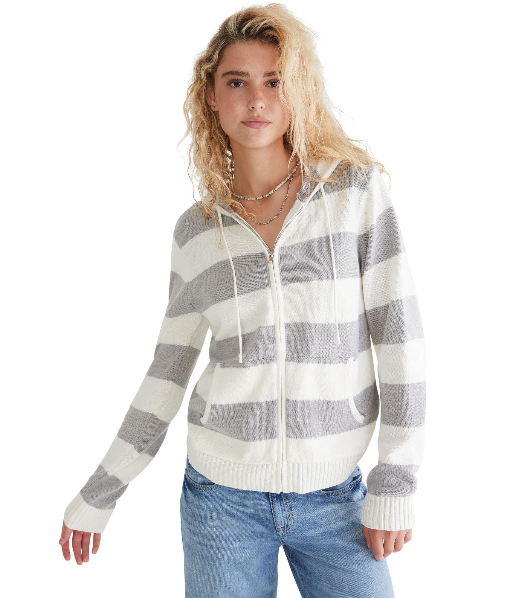 AEROPOSTALE womens Long Sleeve Hooded Cardigan