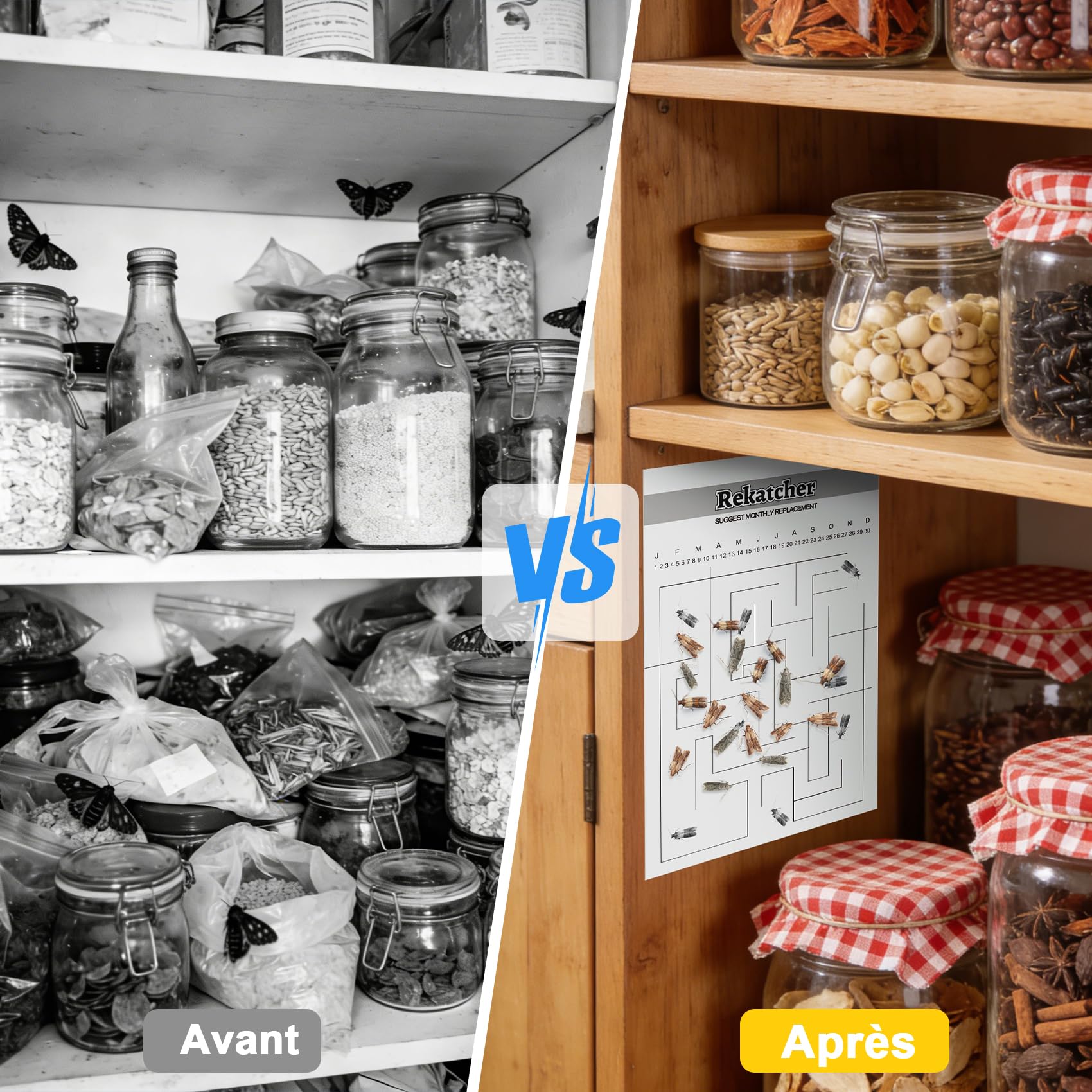 20 Pièces Anti Mites Alimentaires Piege Mites Alimentaires Piège Mite Alimentaire Anti Mite Alimentaire avec Le Plus Grand Attrait Convient pour Le Restaurant De Garde-Manger De Cuisine