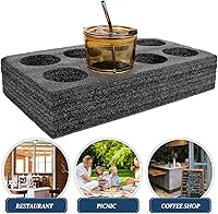 Vista 6 de GANAZONO Bandeja de fijación de bebidas para llevar, soporte para tazas de algodón perla, ligero, portátil, para oficina, escuela, picnic, fiesta