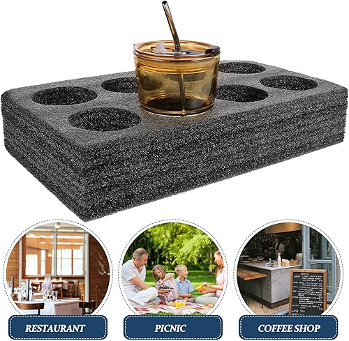 Miniatura 6 de 2 uds. Portavasos de espuma para llevar bebidas frías calientes bandejas portadoras de bebidas bandejas portadoras de bebidas para servicio de