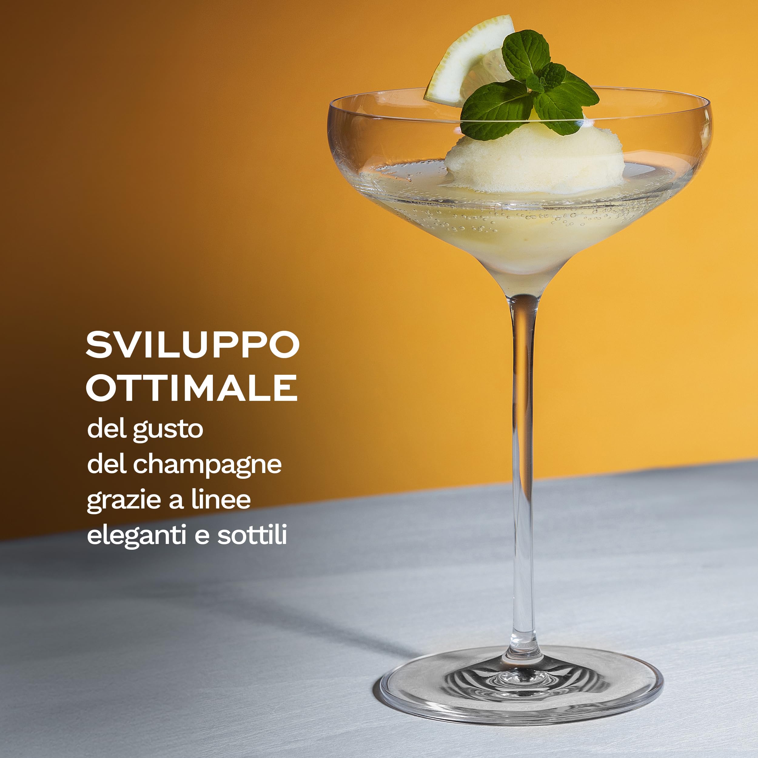 Stölzle Lausitz Calici da Champagne SWING Set di 6, 300ml – Eleganti Bicchieri da Champagne Ideali anche per Vino Spumante & Cocktail – Calici in Cristallo di Alta Qualità – Lavabili in Lavastoviglie