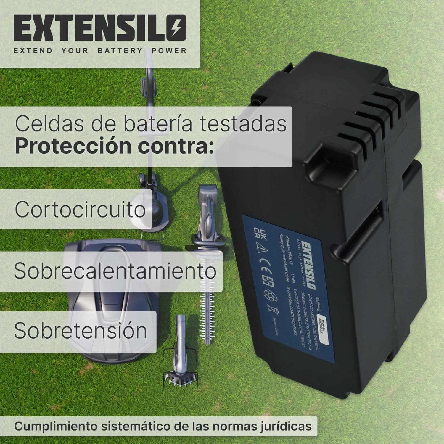 Batería Compatible con Smart G-Force SB1200 Robot cortacésped cortacésped 5000mAh 25,2V Li-Ion 126 WH