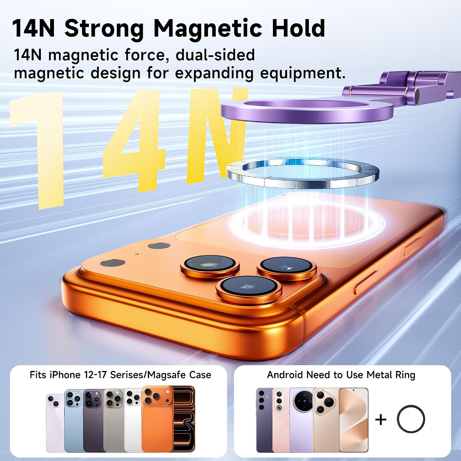 7RYMS 7RIG T1 Magnetic Phone Tripod for iPhone/Android, 1/4" Screw for Vlog