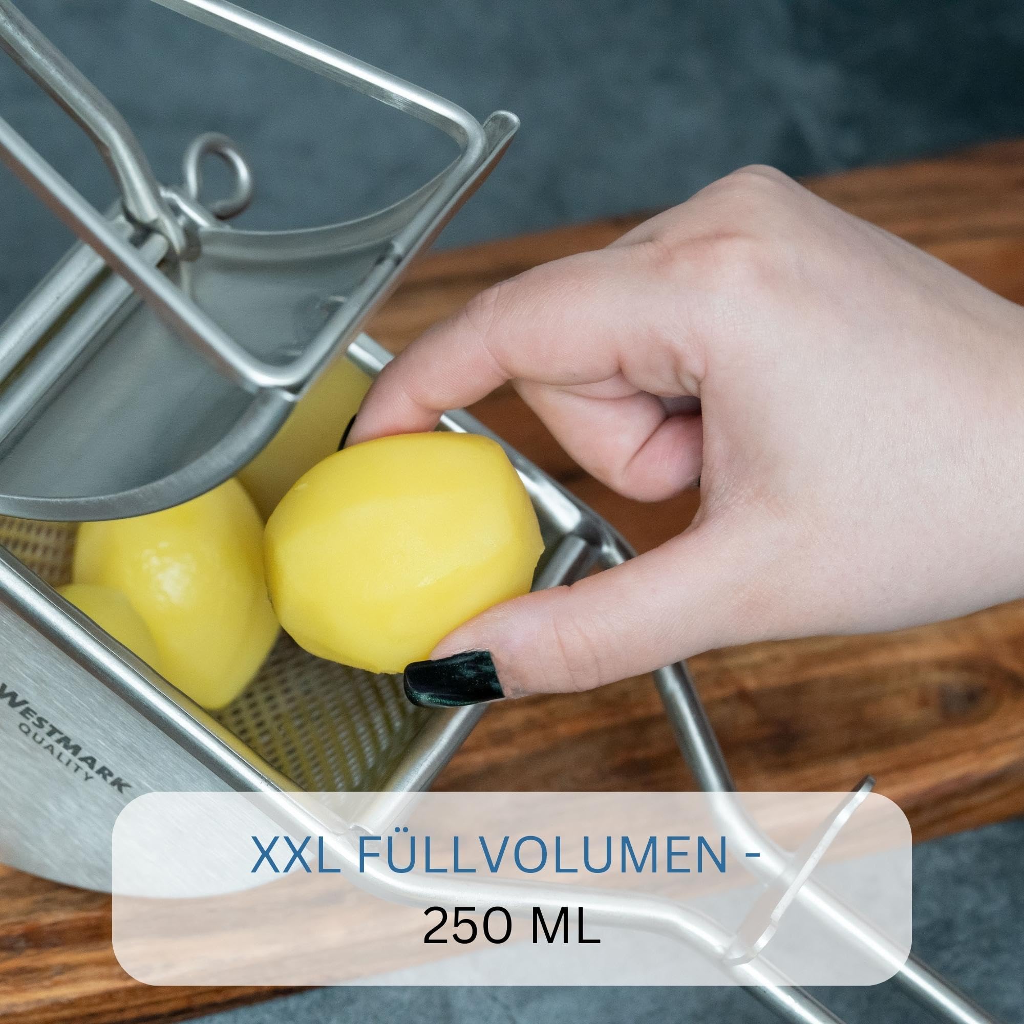 Westmark Kartoffelpresse, Mit Rund-Lochung, Rostfreier Edelstahl, Länge: 30 cm, Triangel, Silber, 61262260