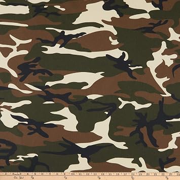 Cotton Broadcloth Camouflage, Fabric by the Yard