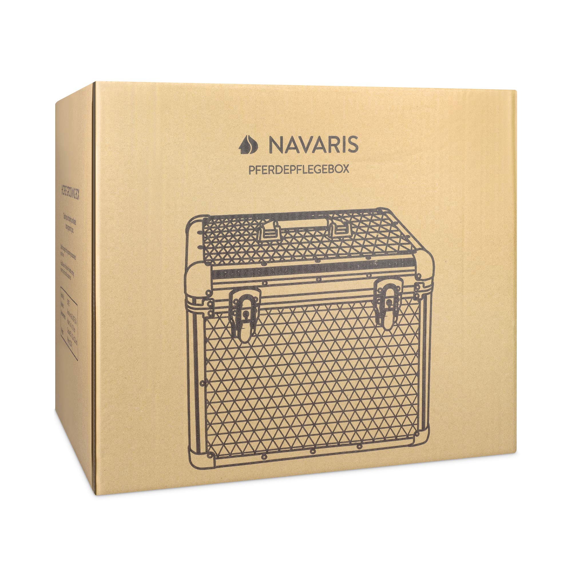 Navaris Caja para Accesorios para Caballos - Baúl de Aluminio para almacenaje y Transporte de Herramientas de Limpieza Cuidado de Caballo - Oro Rosa