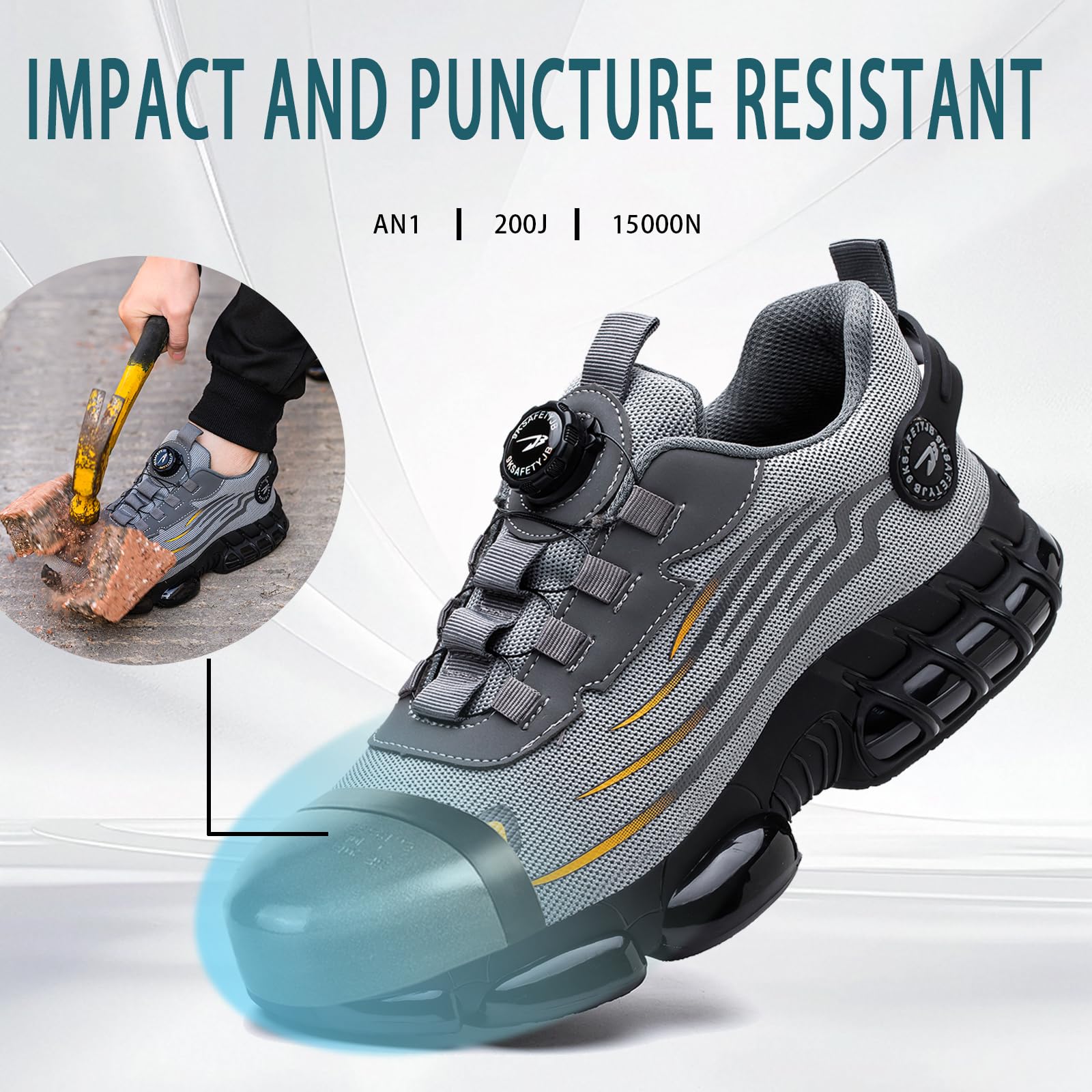 Zapato Seguridad Hombre Mujer Zapatos Seguridad Puntera de Acero Zapatillas Transpirable Calzado Transpirable Antideslizante Zapatillas Trabajo