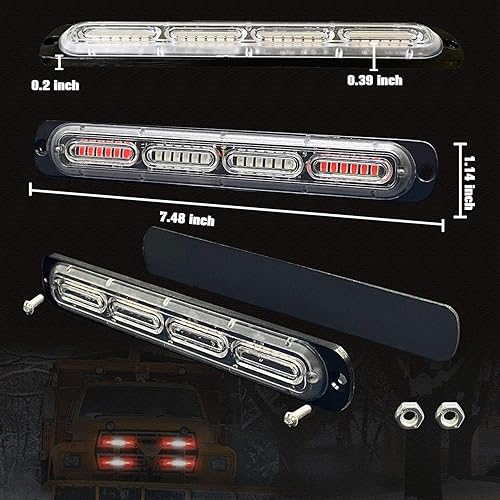 Miniatura 6 de Luz estroboscópica LED de emergencia, 24 LED, rojo, blanco, rojo, intermitente, advertencia, peligro, construcción, precaución, barra de luz para