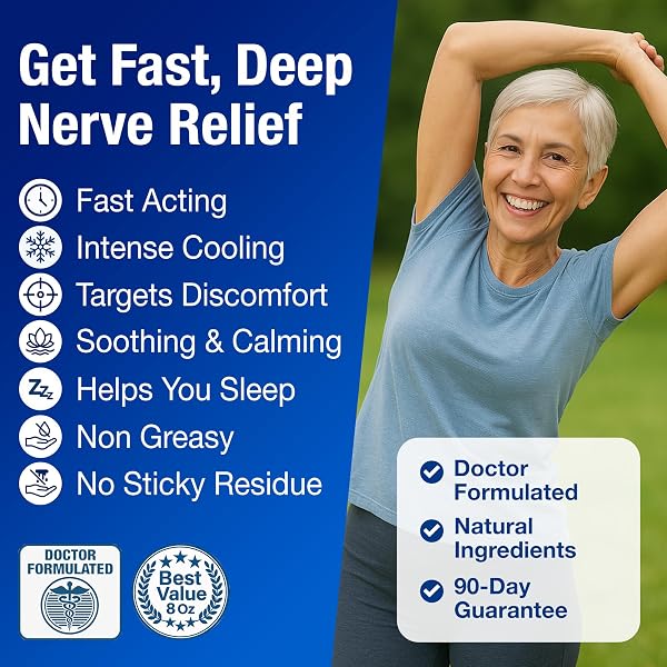 Neuropathy Nerve Relief Cream – Extra Large 8 oz – Maximum Strength for Feet Hands Legs Toes Back – Natural Ingredients Arnica Aloe Vera MSM Vitamins – Fast-Acting Soothing Relief – Super Value 8 oz - 3
