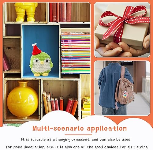 Miniatura 7 de IMZAY Paquete de 4 kits de ganchillo para principiantes, kit de animales para principiantes, lindo principiante con video tutorial, 2 ganchos, hilos