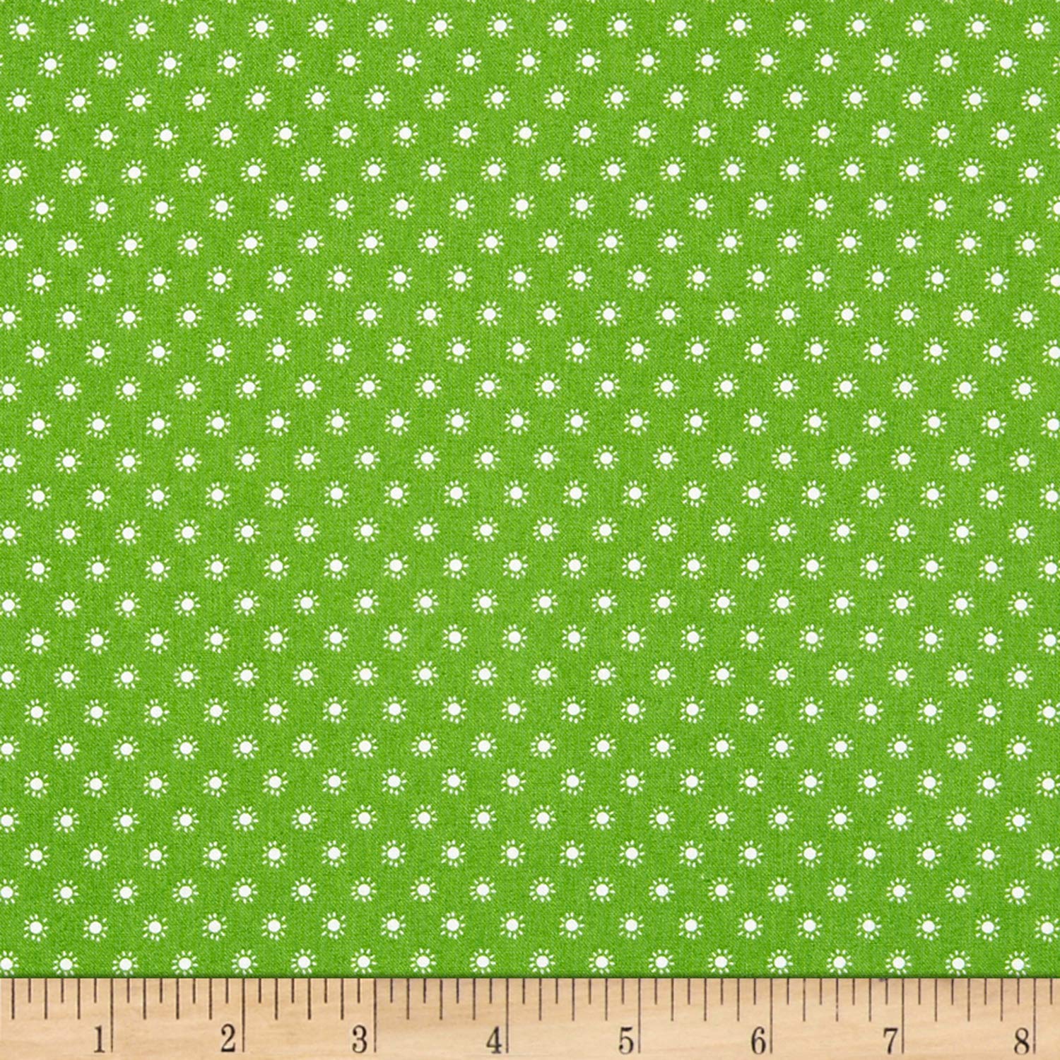 Stof Fabrics of DenmarkColour Fun Dots Sunbursts Fabric, Green, Fabric By The Yard