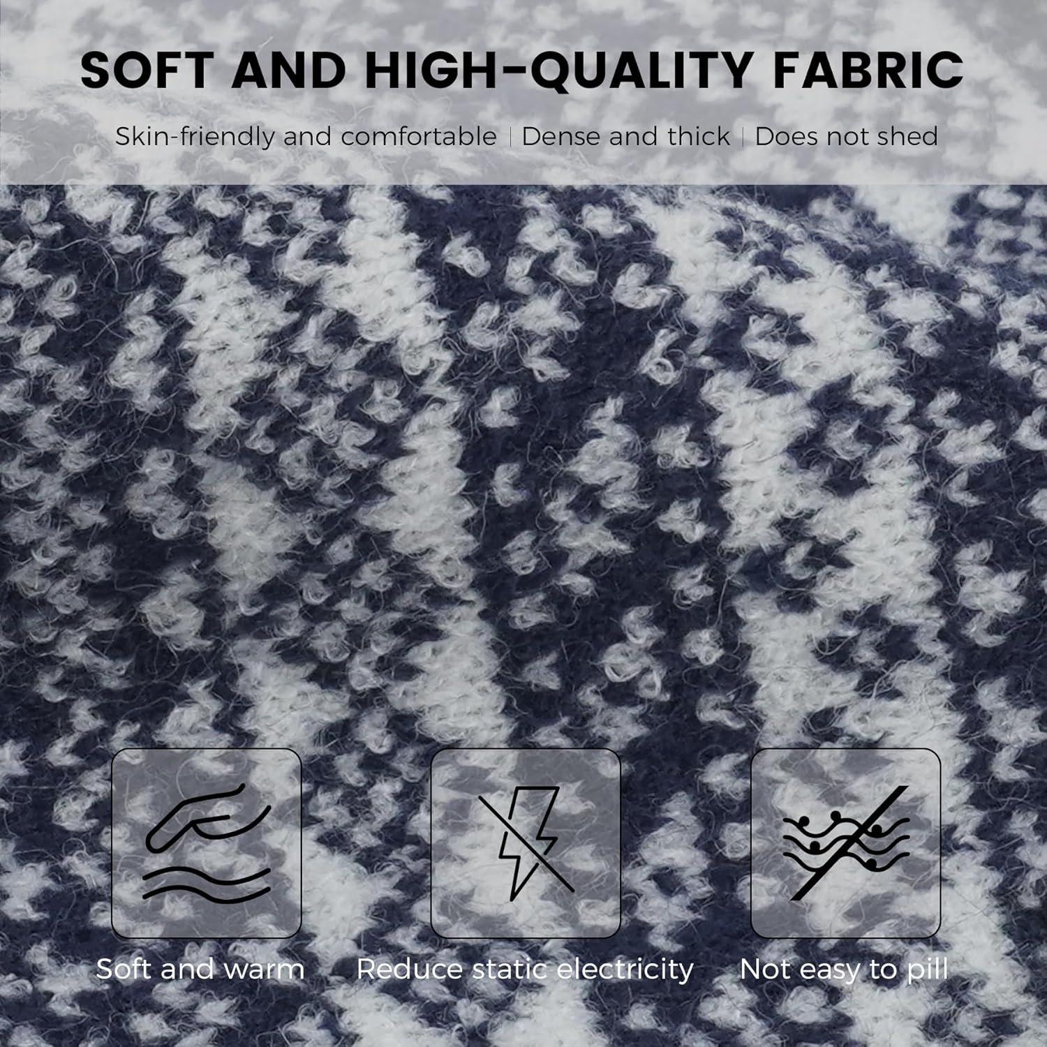 Womens Winter Beanie Hat Scarf Gloves Set, Touchscreen Gloves Long Scarf Thick Warm Knit Skull Caps Winter Gift for Women Men - Image 3