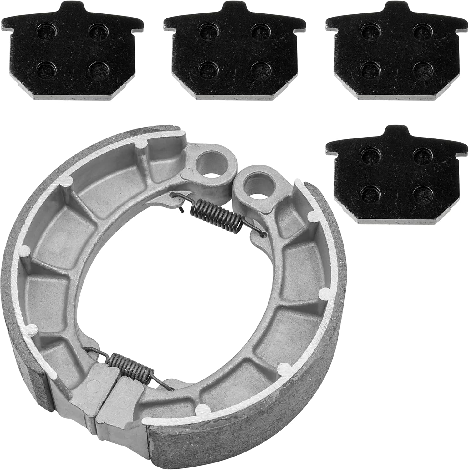 Caltric Front Brake Pads and Rear Brake Shoes Compatible with Honda CX500 Custom/Deluxe 1978-1981 CX5001978 1979 1980 1981