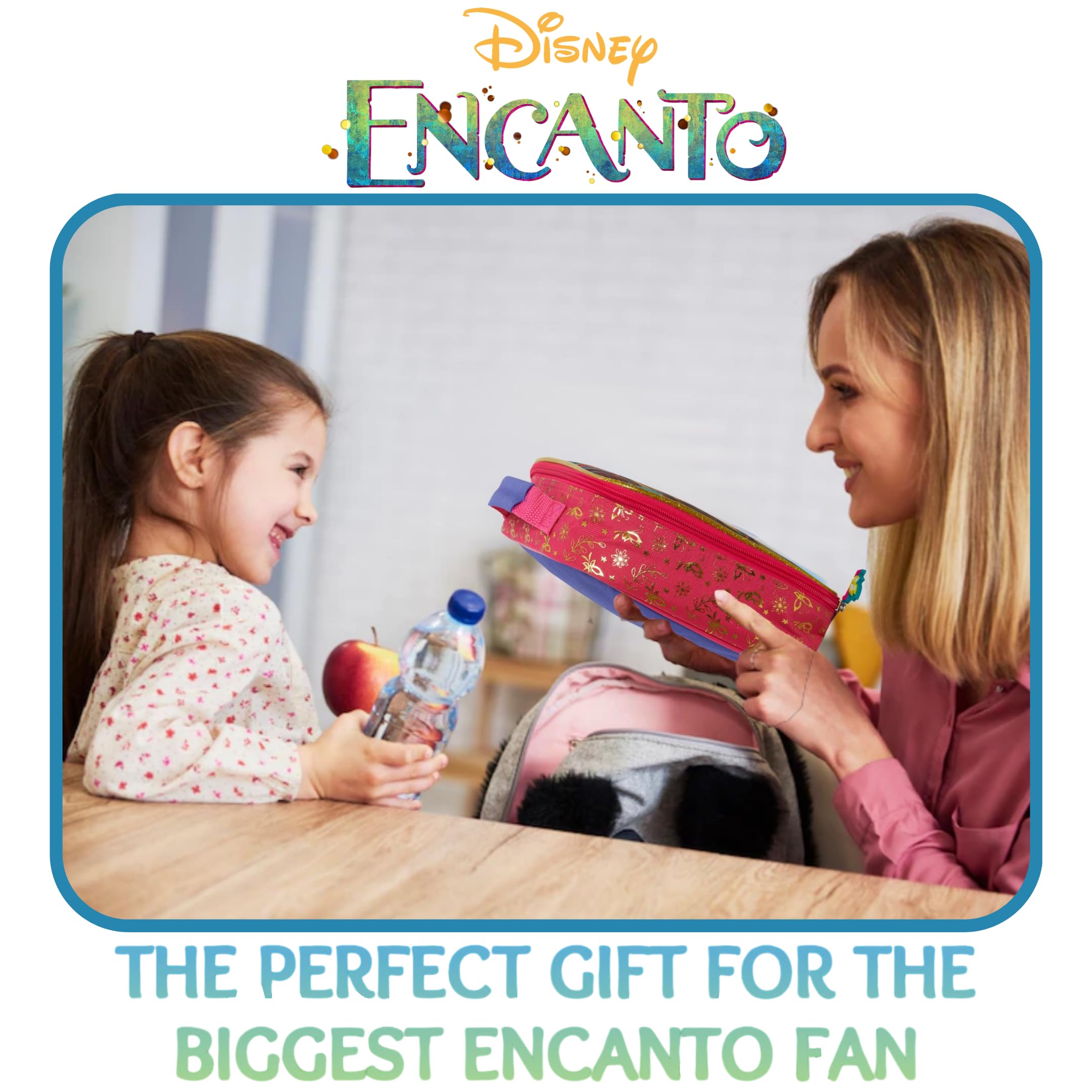 Disney Encanto Lunch Bag with Bottle Holder Girls School Lunchbox Insulated Cooler Bag, Purple - Image 4