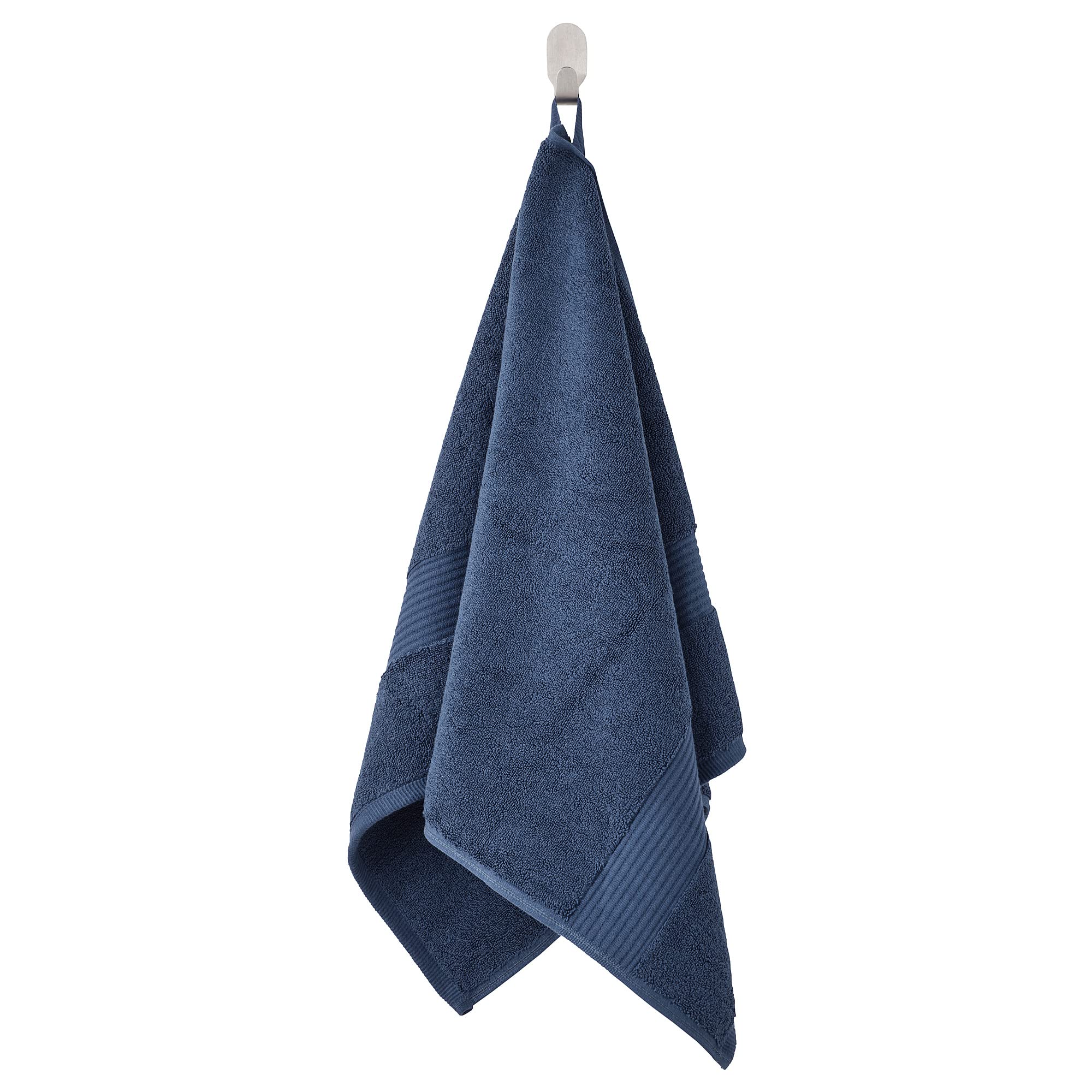 Serviette de toilette anti-peluche bleu foncé 50x100 cm en tissu épais