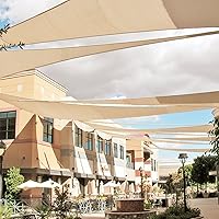 Vista 8 de E&K Toldo parasol triangular derecho Sunrise de 8 x 8 x 11 pies, bloquea los rayos UV, para pérgola, patio, jardín, al aire libre (beige)