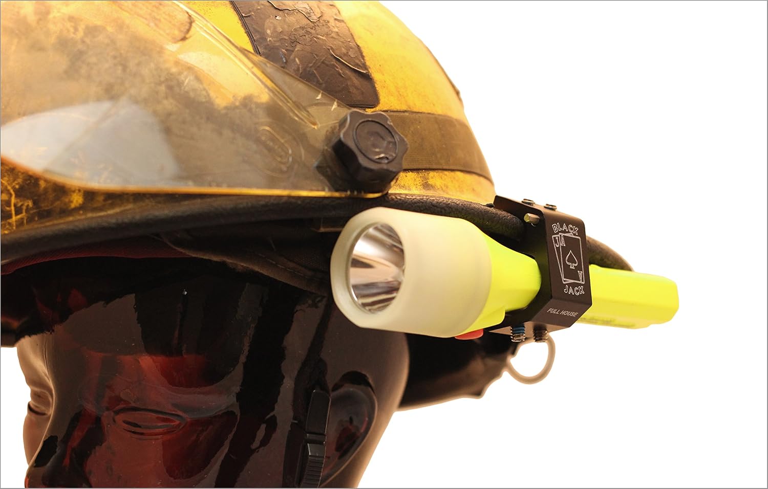 Blackjack Full House Firefighter Helmet Aluminum Flashlight Holder
