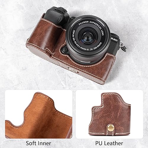 Miniatura 2 de MUZIRI KINOKOO Funda para cámara Fujifilm Fuji XS20X-S20, estilo retro de piel sintética Fuji XS20 Funda protectora con agarre de mano y diseño