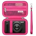 Supmay Hard Travel Case for Sony ZV-1F / ZV-1 / ZV-1 II Digital Camera, Vlogger Camera Storage Holder Travel Bag with Zipper Mesh Pocket for Battery Pack, Charging Cable, USB Card, Rosered gallery image