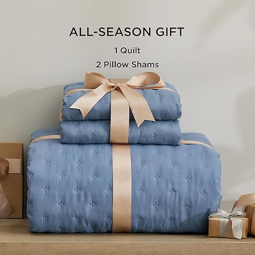 Vista 45 de Bedsure - Juego de colcha tamaño individual extralargo, ultrasónico suave, diseño de trébol, colcha ligera para todas las estaciones