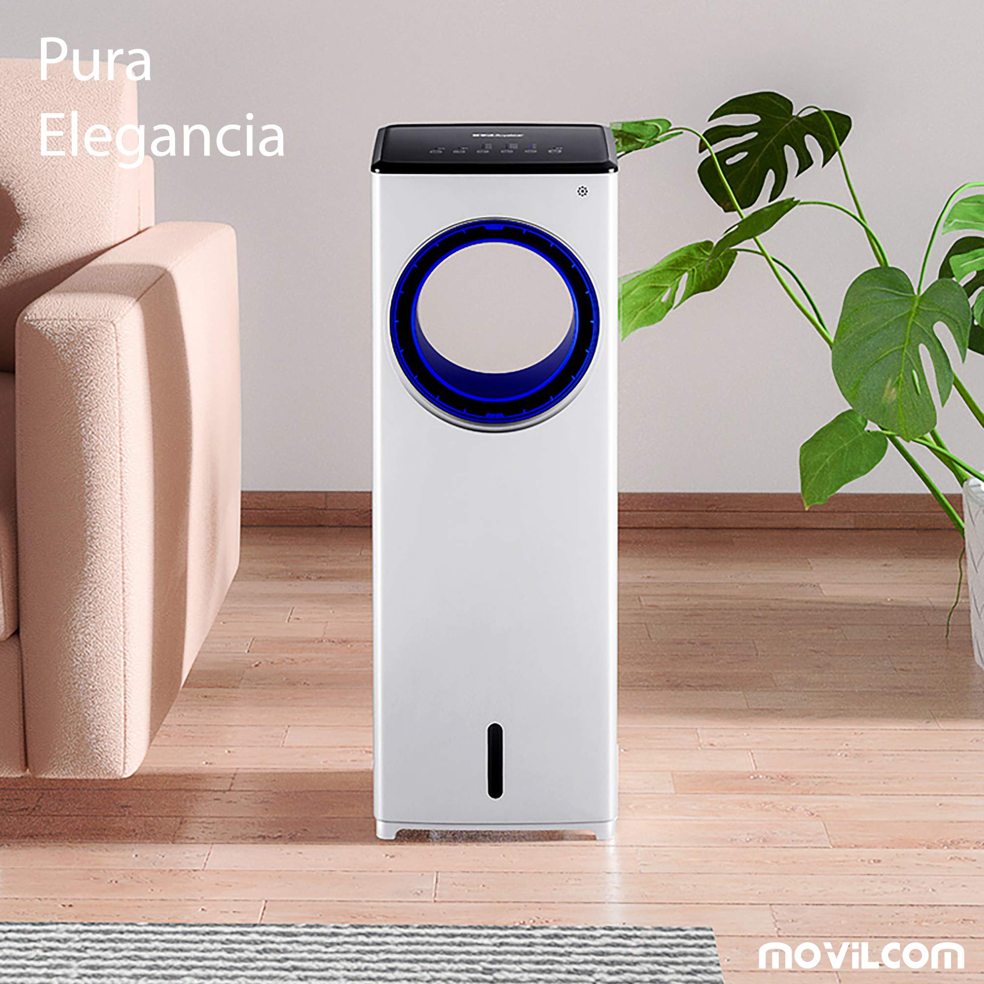 MovilCom® Climatizzatore Estivo Condizionatore Evaporativo 3 in 1 Raffreddatore Umidificatore Ventilatore Aria Raffreddato Purizzato con Telecomando 4L di Capacità
