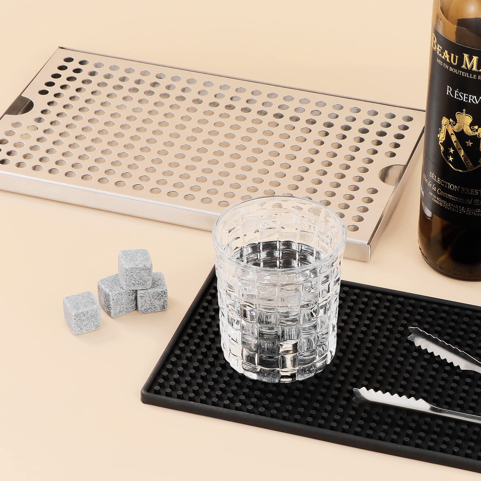 TsunNee Plateau d'égouttement de bière en acier inoxydable, plateau de réception amovible, plateau d'égouttement pour fût, bac d'égouttement pour la maison la cuisine le bar le restaurant