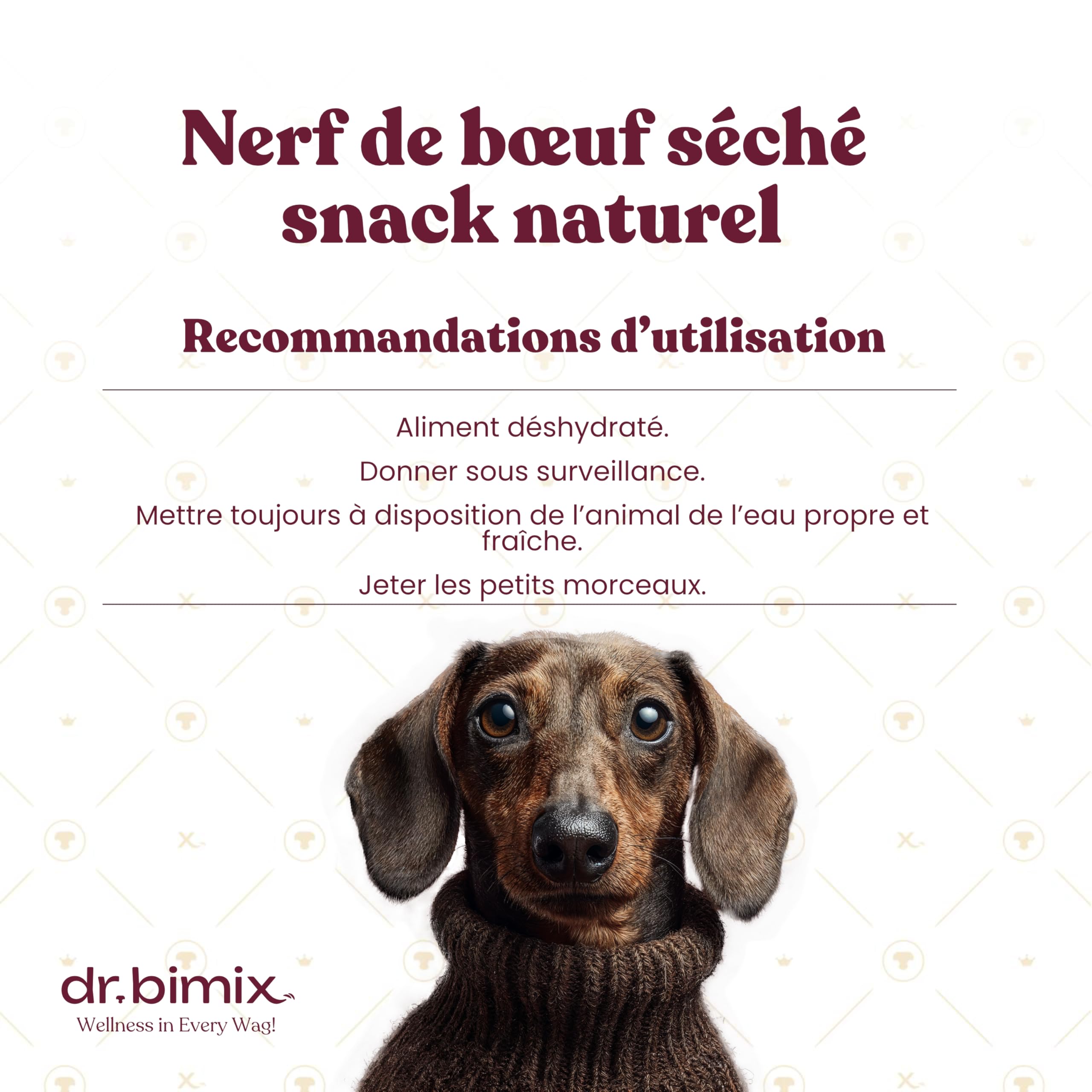 Nerfs de bœuf pour Chiens 15cm – Snack Naturel déshydraté – sans additifs – Friandises à Mâcher pour Chien - Dureté élevée – 450 g (20 pièces) | dr. bimix Bullnerves pour le bien-être des chiens, haute dureté, sans additifs, 1 paquet (20 pièces)