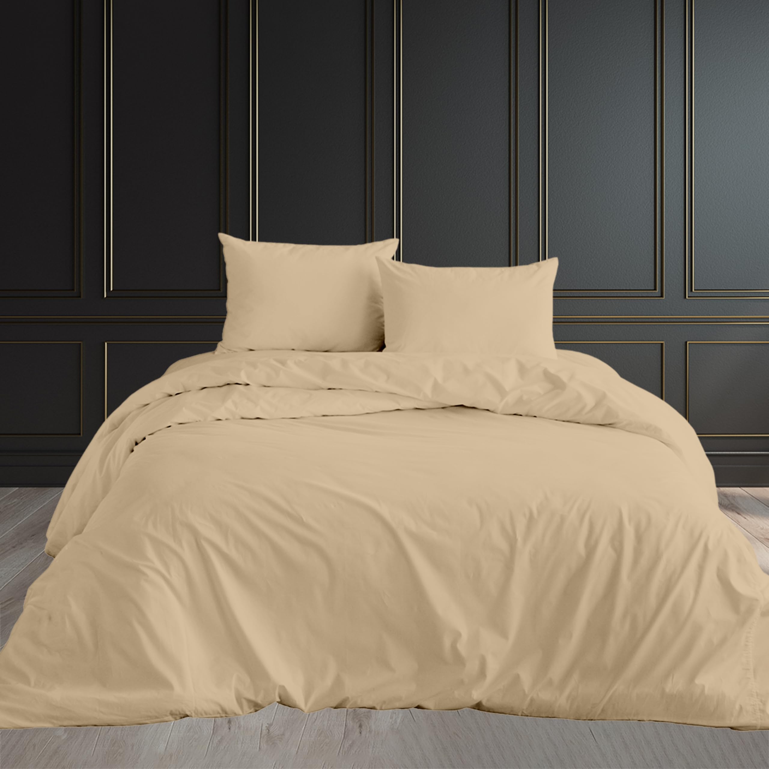 Rohi Single Duvet Cover Set – Soft & Breathable Microfibre Duvet Cover with 1x Pillowcase - Anti Allergy Latte Bedding Set – Button Closure Design - (Single 137x200cm – Latte)