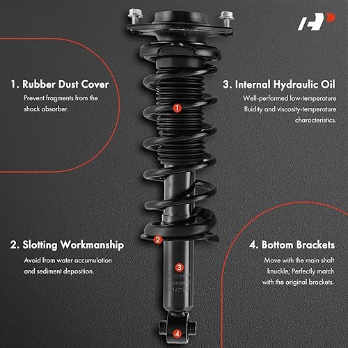 Miniatura 3 de A-Premium Par trasero (2) Conjunto completo de puntal y muelle helicoidal compatible con Subaru Impreza 2008 2009 2010 2011