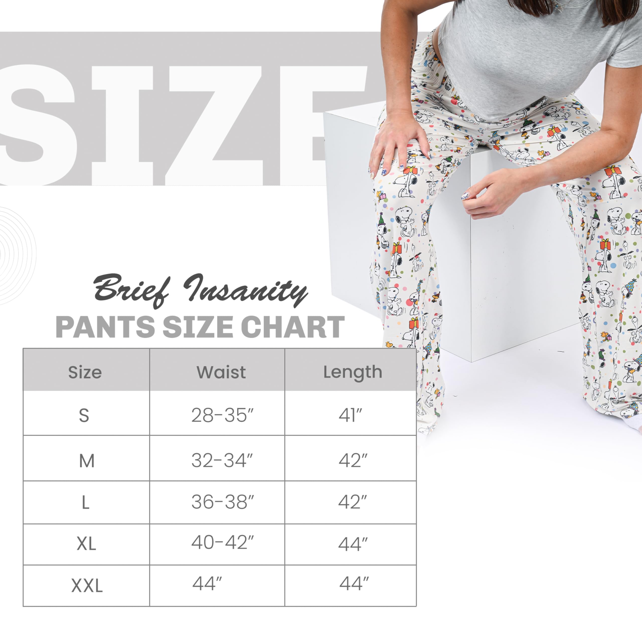 BRIEF INSANITY Snoopy weiche Pyjamahose, bequeme Loungehose mit Snoopy- und Pickleball-/Wohnmobil-/Party-Designs