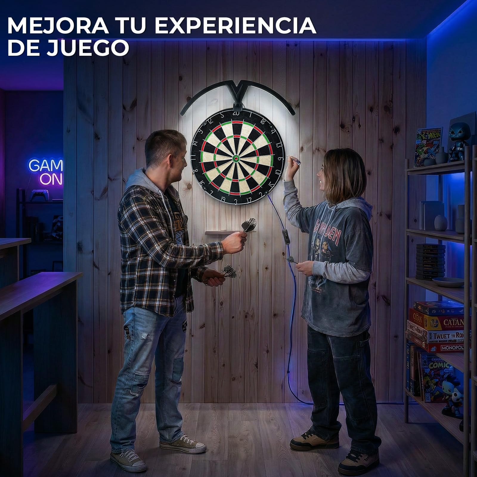 Iluminación Dardos, LED Luz para Diana de Dardos 6000K, Fácil Montaje para Todas Las Dianas Estándar