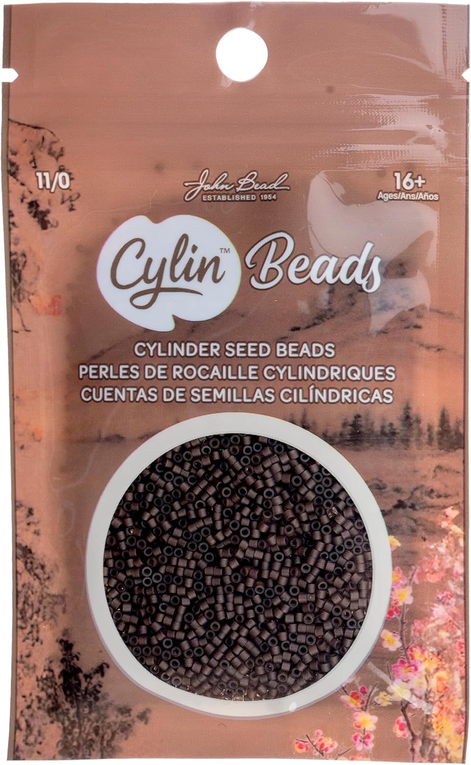 John Bead 25g Cylin Beads Dark Brown 11/0 Glass Cylindrical Seed Beads for Jewelry Bracelets Necklaces Earrings Making Embroidery