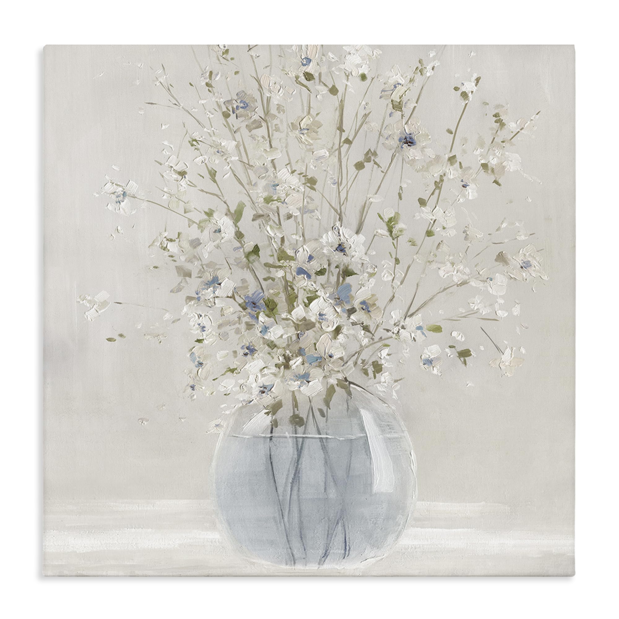 'Serene Glass Vase Bouquet'| Canvas Art
