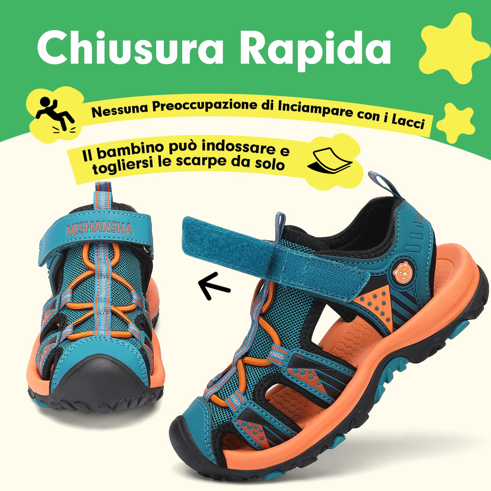SAGUARO Sandali chiusi Bambini Trekking Estate Outdoor Scarpe Traspirante
