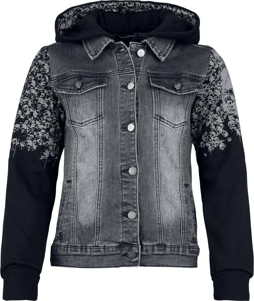 Rock Rebel by EMP Donna Felpa con cappuccio nera con tasche laterali