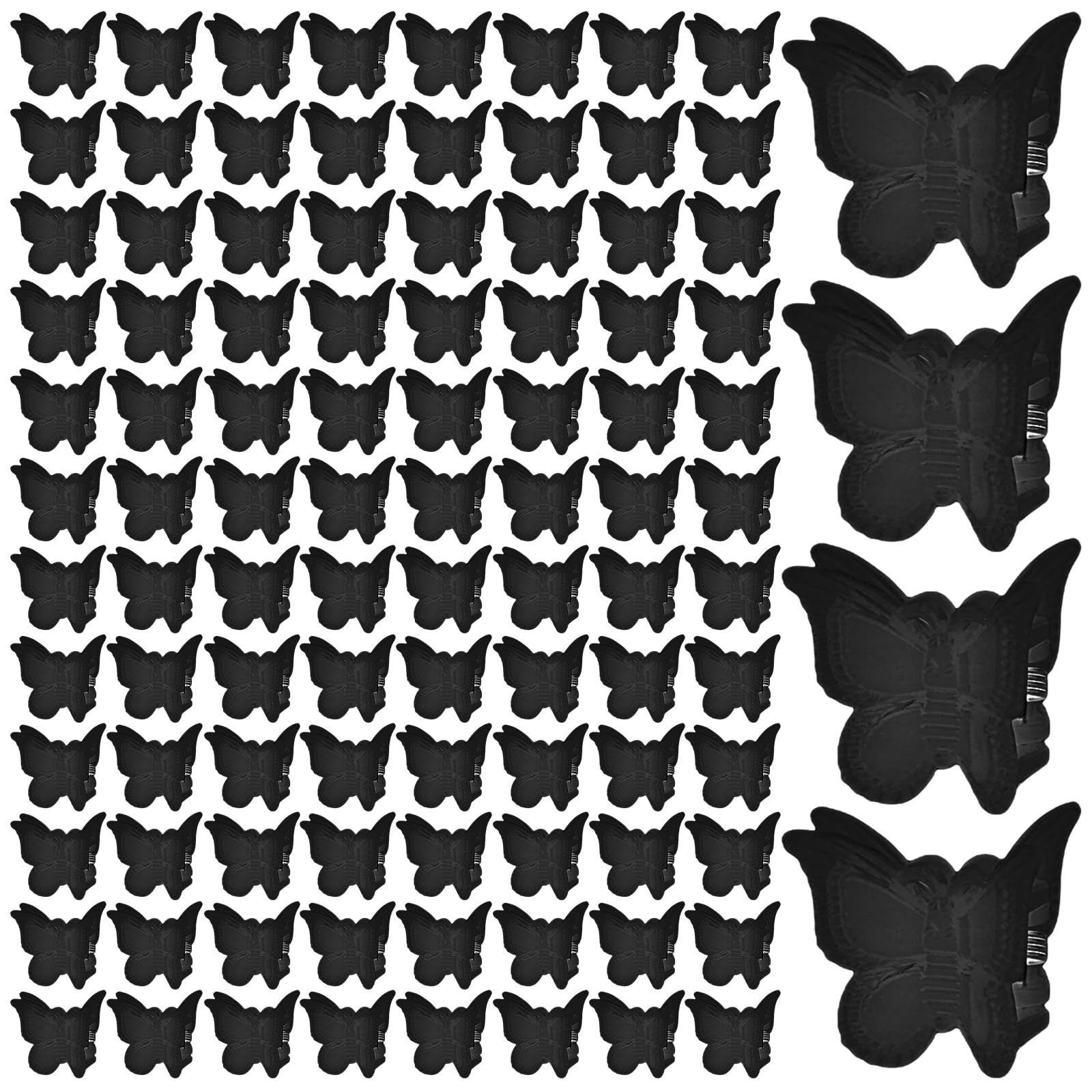 Photo 1 of 100 Pack Black Butterfly Hair Clips Pastel Mini Cute Butterfly Hair Clips Accessories for 90S Women and Girls (Black)