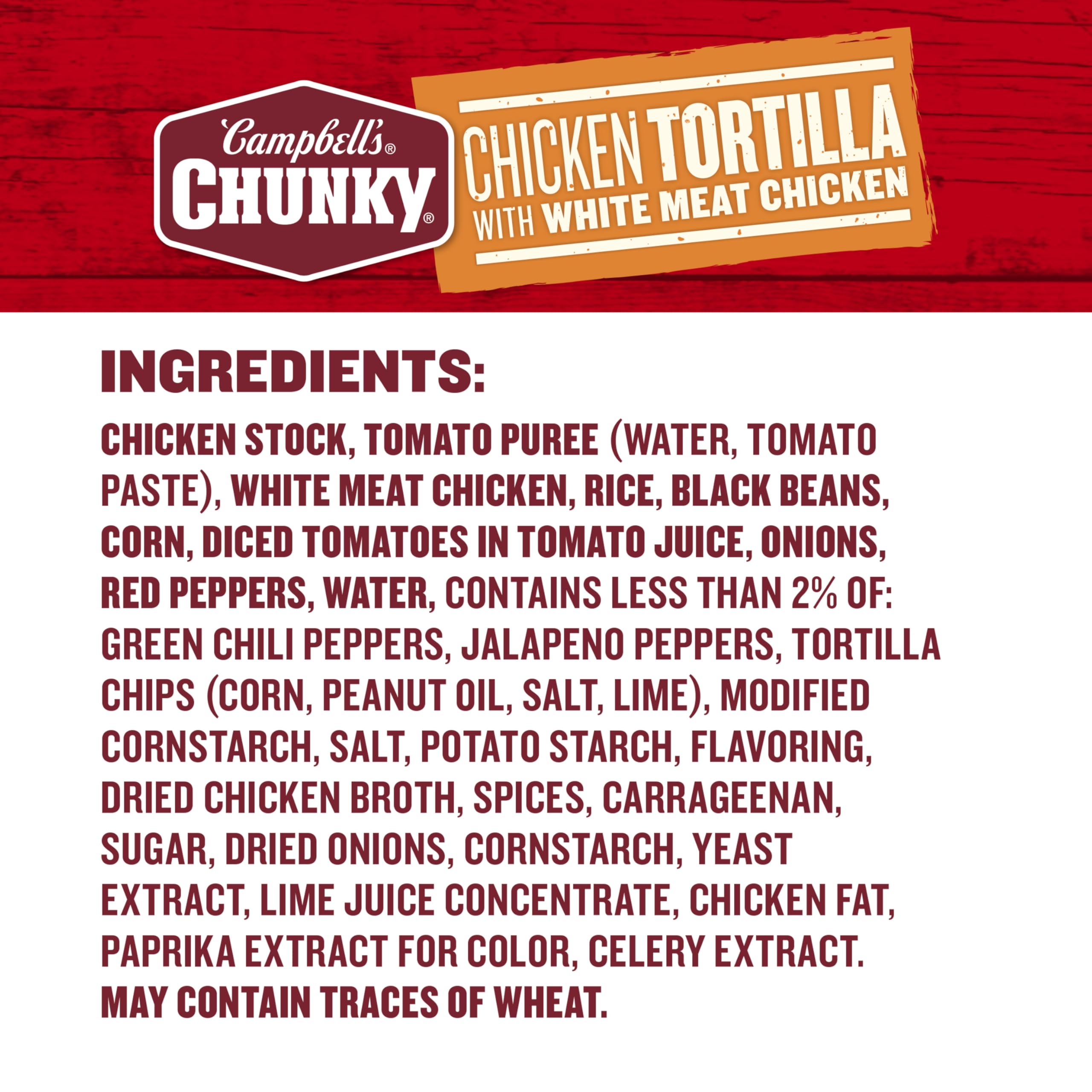 Campbell’s Chunky Soup, Chicken Tortilla With White Meat Chicken, 16.1 oz Can