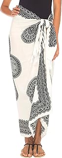 Sponsored Ad - SHU-SHI Womens Beach Swimsuit Cover Up Flower Sarong Wrap with Coconut Clip