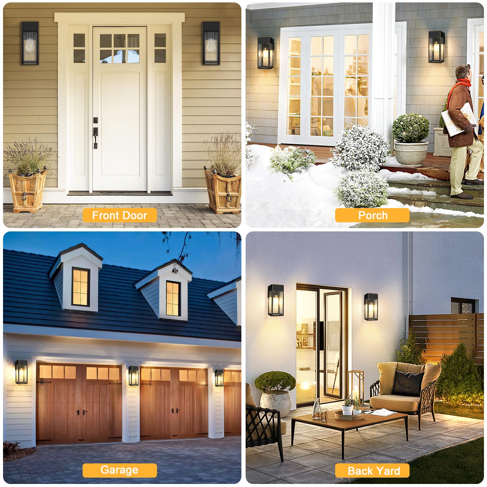 Garage Lights Brand New - Outdoor Wall Lights, 2 Pack Outdoor Light Fixtures  Wall Black Light, image size:1610x1610