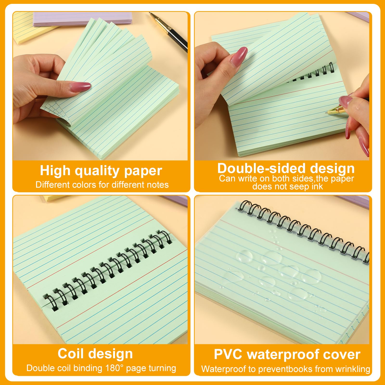 Lot De 320 Cartes De Révision A6 Lignées - 8 Couleurs Pastel, Papier épais 100g/m², Pour études Et Organisation