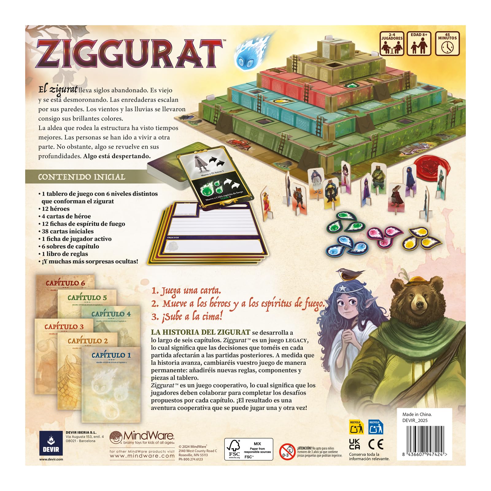 Devir Ziggurat - Przygoda i tajemnicza kooperacyjna gra planszowa | Ewolucyjna kampania w 6 rozdziałach | Plansza 3D dla 2-4 graczy od 10 lat (BGZIGGES)