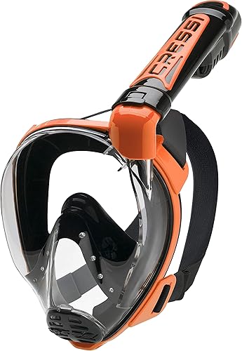 Miniatura 2 de Cressi Máscara de Snorkel de cara completa para adultos y kit de aletas ajustables, visión amplia y transparente, sistema antivaho, fácil