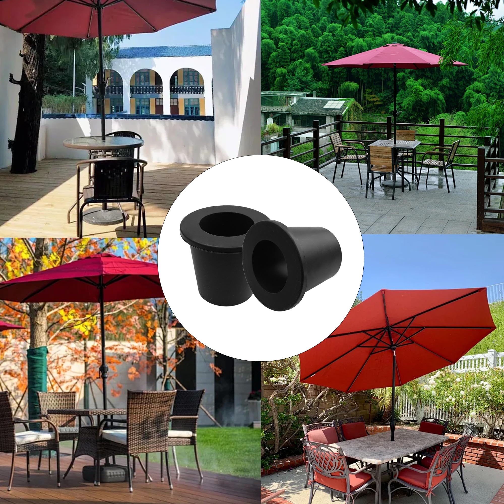 amazon patio umbrella cone AUXBC 2PCS Wedge, Silicone Umbrella Stabilizer Sleeve Plug, Fits 2 to 2.5 Inch Outdoor Table Hole and 1.5 Inch Umbrella Pole, Umbrella Ring Adapter Insert, Black tassels Exo 700 Scorpion Snell Model:D5 2.0 20