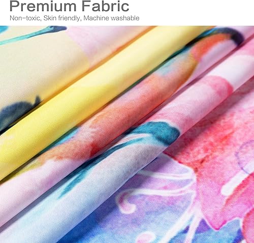 Miniatura 5 de Vimorco Cortina de ducha de colibrí, cortina floral para baño con 12 ganchos, tela de poliéster decorativa para el hogar, lavable a máquina,