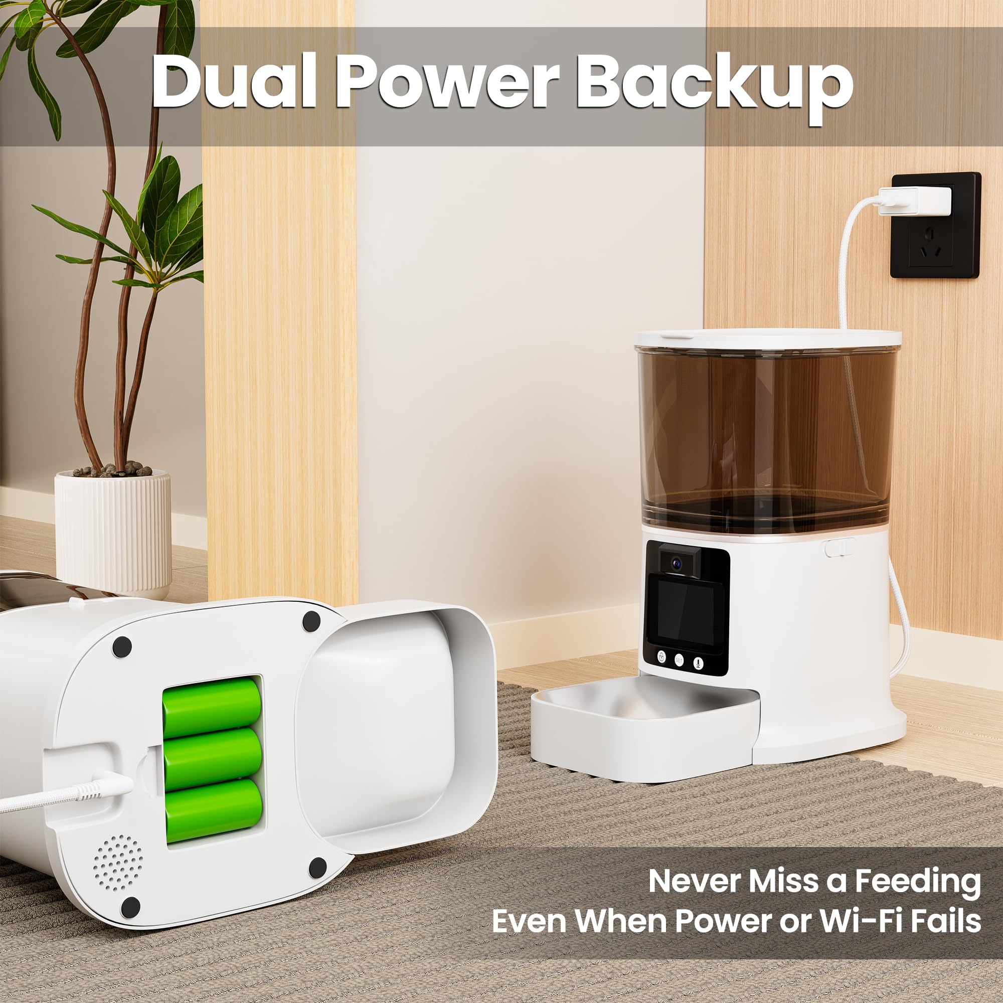 Automatic Cat Feeder with Camera, 2-Way Video& Audio, HD Video with Night Vision, 5G WiFi Pet Feeder, 5L Large Food Storage Container for Multiple Pet, Detachable for Easy Clean - image 6