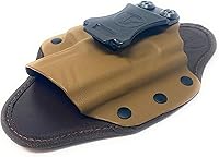 Vista 7 de Cardini Leather USA – IWB Cáscara Series Hybrid Kydex y funda de cuero – transporte oculto – marrón coyote – para S&W M&P Shield – Mano izquierda