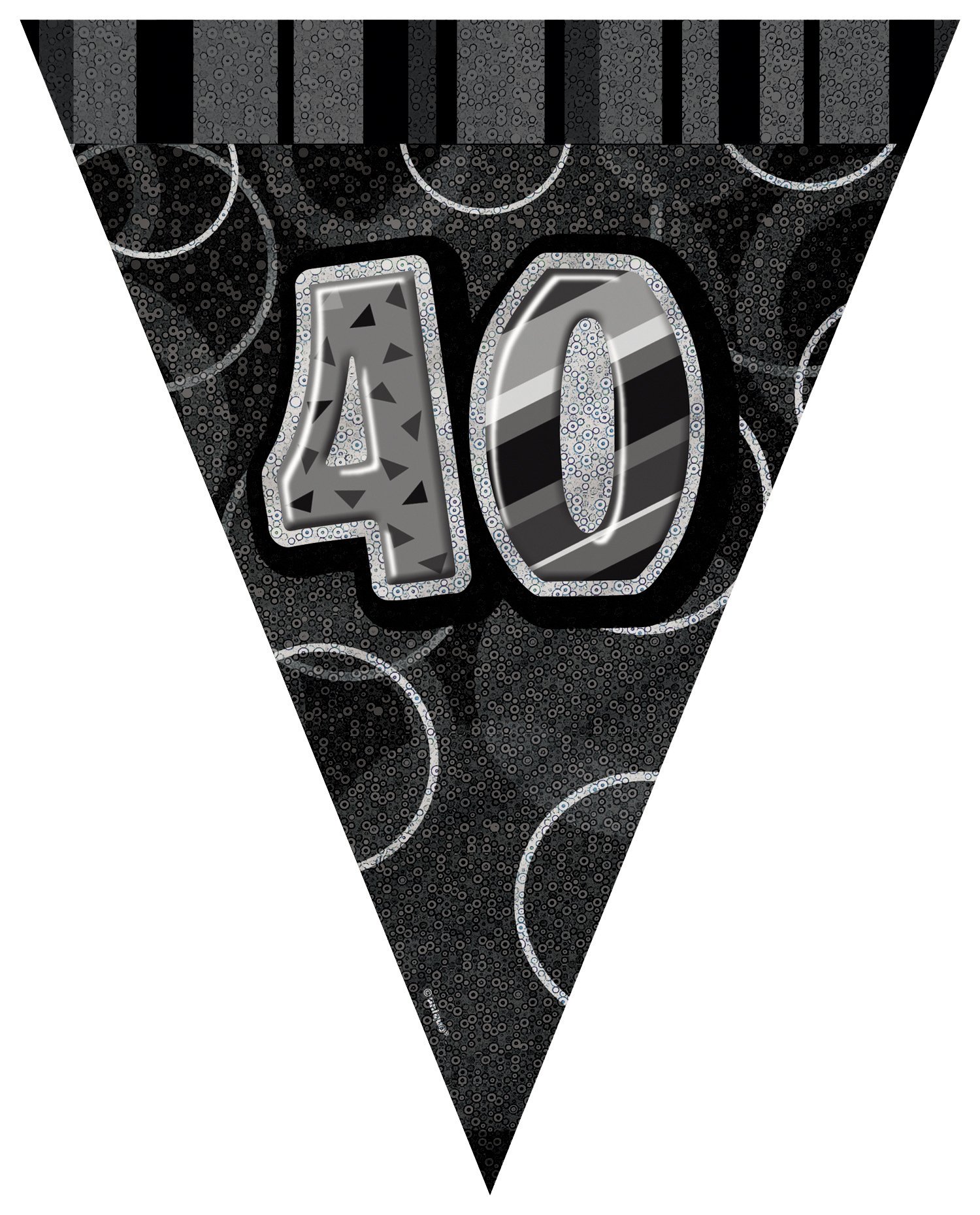Unique Party 92068 - 9ft Foil Glitz Pink Happy 80th Birthday Banner — view 23
