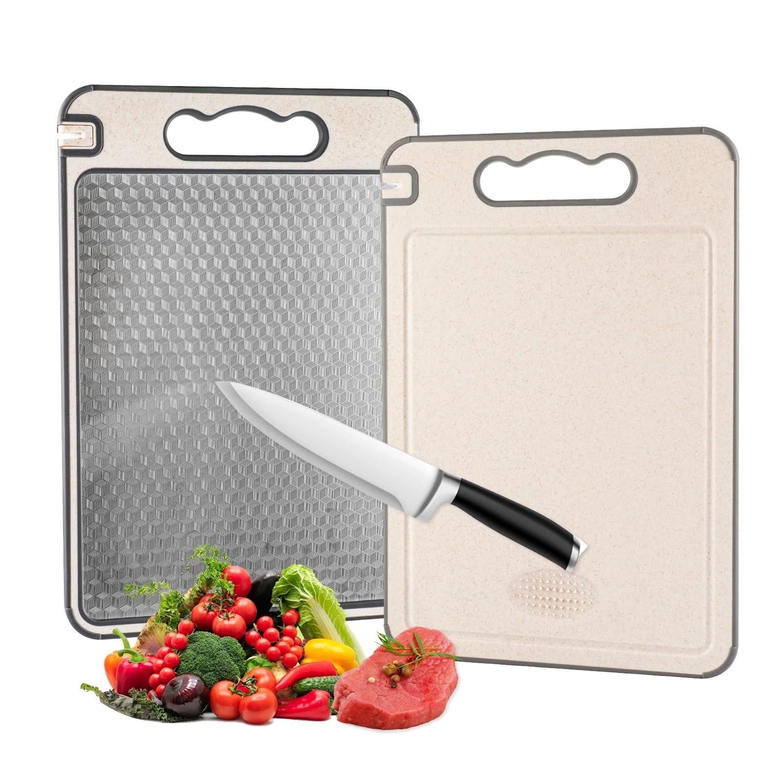 Planche a decouper inox 304 double face billot de cuisine haut de gamme