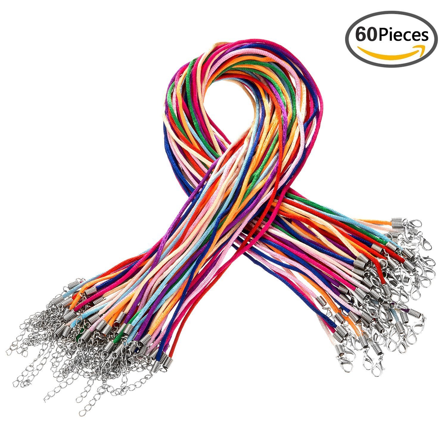 Amazon.com: Outus 60 Pieces 2.0 mm Satin Silk Necklace Cord 20