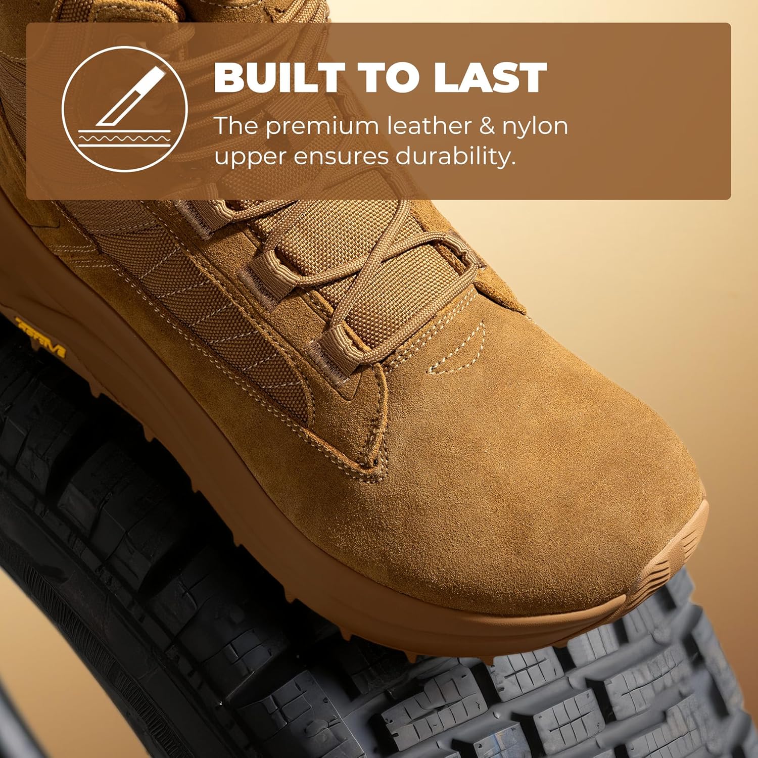 NORTIV 8 Men's Wide Toe Box Work Military Tactical Boots Barefoot Hiking Low Drop Leather Side Zipper Motorcycle Combat Boots Pikes - Image 8